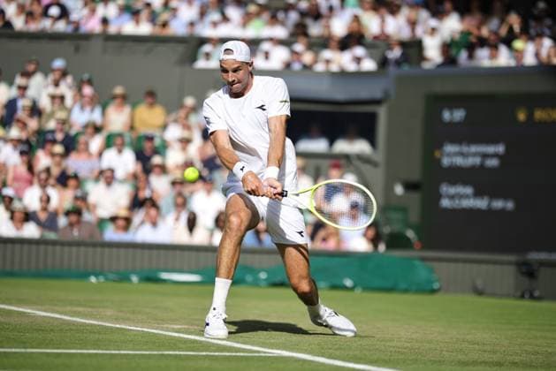Jan-Lennard Struff, GER, during third round of 2025 All England Lawn Tennis Championships at Wimbledon, mens singles, London, 04 07 2025; -