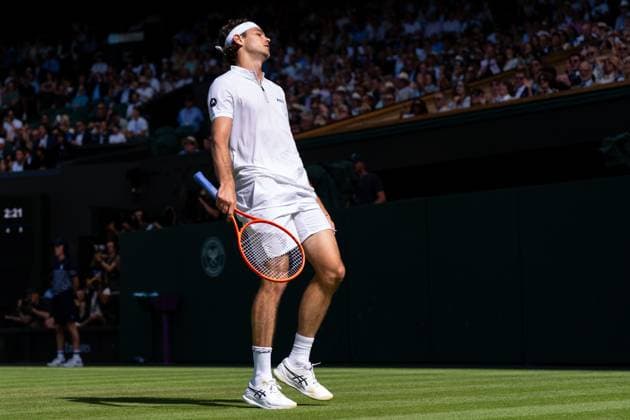 2025-07-04 Wimbledon 2025 LONDON, ENGLAND - JULY 4: Taylor Fritz of The USA during Wimbledon 2025 at All England Lawn Tennis & Croquet Club on July 4, 2025 in London, England. London All England Lawn Tennis & Croquet Club England Content not available for redistribution in The Netherlands directly or indirectly through any third parties. Copyright: xMarleenxFouchierx