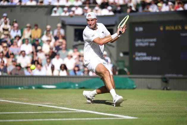 Jan-Lennard Struff, GER, during third round of 2025 All England Lawn Tennis Championships at Wimbledon, mens singles, London, 04 07 2025; -