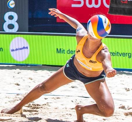 July 5, 2025, Gstaad, Bern, Switzerland: Gstaad Switzerland, 07 05 2025: VICTORIA LOPES PEREIRA TOSTAÃ‚ of Brazil is in action during Swatch Beach Pro Gstaad 2025, Swatch Beach Pro Gstaad 2025 took place in the famous ski resort and which organizes events like the EFG Swiss Open Gstaad ATP, Tennis Herren 250 and the Polo Gold Club Gstaad 2024 and took place at Roy Emerson Arena in Gstaad. Gstaad Switzerland - ZUMAd206 20250705_zip_d206_020 Copyright: xEricxDubostx