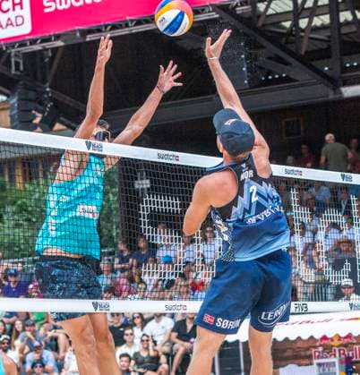 July 5, 2025, Puidoux, Puidoux, Switzerland: Gstaad Switzerland, 07 05 2025: CHRISTIAN SANDLE SoËœRUM of Norway against ANDRE LOYOLA STEIN of Brazil during Swatch Beach Pro Gstaad 2025, Swatch Beach Pro Gstaad 2025 took place in the famous ski resort and which organizes events like the EFG Swiss Open Gstaad ATP, Tennis Herren 250 and the Polo Gold Club Gstaad 2024 and took place at Roy Emerson Arena in Gstaad. Puidoux Switzerland - ZUMAd206 20250705_zip_d206_044 Copyright: xEricxDubostx