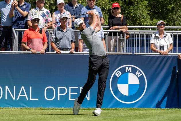 Laurie Canter (ENG). xettx, Deutschland, Muenchen, 05.07.2025, Golf, BMW International Open, 2025, Round 3, DP World Tour, Golfclub Muenchen Eichenried