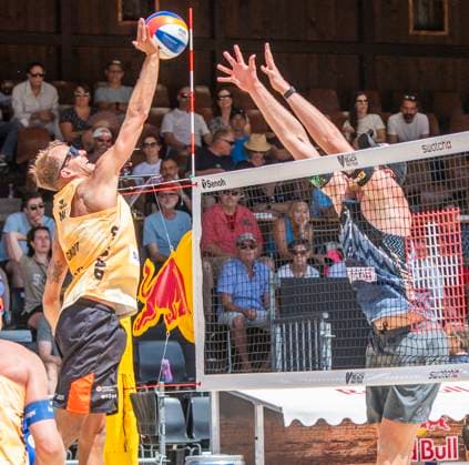 July 5, 2025, Gstaad, Bern, Switzerland: Gstaad Switzerland, 07 05 2025: NILS EHLERS of Germany against YORICK DE GROOTÃ‚ of Netherlands during Swatch Beach Pro Gstaad 2025, Swatch Beach Pro Gstaad 2025 took place in the famous ski resort and which organizes events like the EFG Swiss Open Gstaad ATP, Tennis Herren 250 and the Polo Gold Club Gstaad 2024 and took place at Roy Emerson Arena in Gstaad. Gstaad Switzerland - ZUMAd206 20250705_zip_d206_049 Copyright: xEricxDubostx