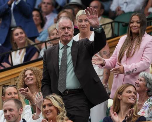 Tennis - 2025 Wimbledon Championships - Men™s Singles - 3rd round - Jannik Sinner v Pedro Martinez All England Lawn Tennis & Croquet Club - Friday 5th July 2025 Ex England Footballer, Geoff Hurst In the Royal Box 