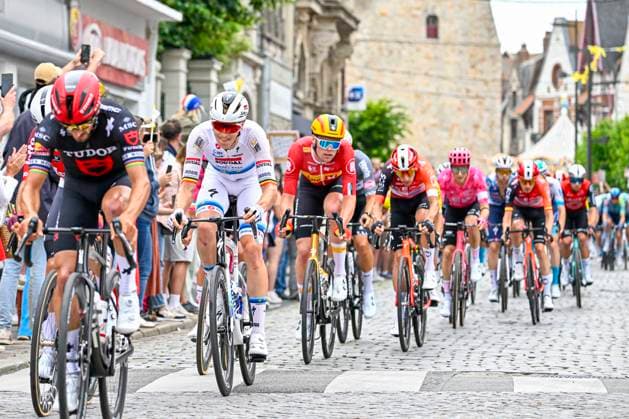 Tour de France 2025 Stage 1 LILLE METROPOLE, FRANCE - JULY 05 : Merlier Tim (BEL) of Soudal - Quick Step in action during stage 1 of the 112th edition of Tour de France an UCI World Tour 2.UWT cycling road race stage for Men Elite of 185 km with start in Lille Metropole and finish in Lille Metropole on July 5, 2025 in Lille Metropole, France, 05 07 2025 ( Motordriver Kenny Verfaillie - Lille Metropole France  Copyright: xJanxDexMeuleneirx