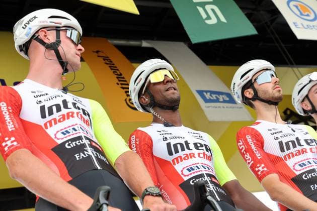 TOUR DE FRANCE 2025 PHOTOPQR VOIX DU NORD STEPHANE MORTAGNE ; 05 07 2025 ; MARCQ EN BAROEUL, 05.07.2025 Cyclisme, velo, Tour de France, Départ de la 1ere etape du Tour de France entre Lille et Lille Biniam Girmay PHOTO STEPHANE MORTAGNE LA VOIX DU NORD- French cycling race Tour de France 2024 takes place in july 2025 Hauts de France France  Copyright: xPHOTOPQR VOIXxDUxNORD MAXPPPxSTEPHANExMORTAGNEx 20250705VDN9573 20250705VDN9573