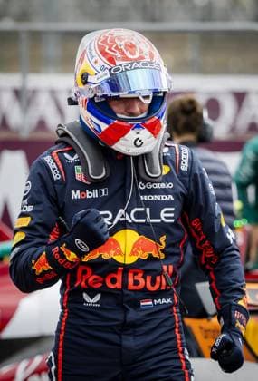SILVERSTONE - Max Verstappen (Red Bull Racing) reacts after taking pole position during qualifying at the Silverstone circuit ahead of the Great Britain Grand Prix. ANP SEM VAN DER WAL xVIxANPxSportx xxANPxIVx 530986997 originalFilename: 530986997.jpg