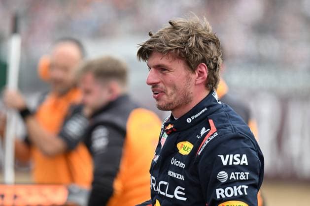 5th July 2025; Silverstone Circuit, Northamptonshire, England; Formula 1 2025 Qatar Airways British F1 Grand Prix; Qualifying Day; Max Verstappen of Red Bull Racing celebrates pole position for the British Grand Prix in parc ferme  ActionPlus12809748 SimonxWest