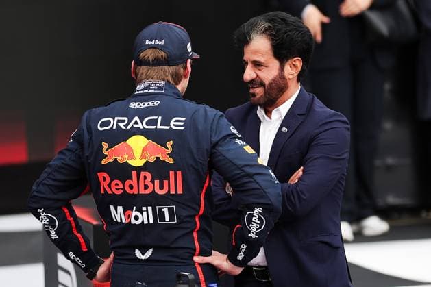 F1 - BRITISH GRAND PRIX 2025 BEN SULAYEM Mohammed (uae), President of the FIA, portrait and VERSTAPPEN Max (ned), Red Bull Racing RB21, portrait during the Formula 1 Qatar Airways British Grand Prix 2025, 12th round of the 2025 FIA Formula One World Championship, WM, Weltmeisterschaft from July 4 to 6, 2025 on the Silverstone Circuit, in Silverstone, United Kingdom - SilverstoneUnited Kingdom Copyright: xEricxAlonsox
