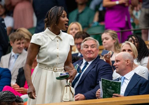 Tennis - Wimbledon Championship 2025 - Day 6 LONDON, ENGLAND - Saturday, July 5, 2025: British former heptathlon athlete Denise Lewis in the Royal Box on Day Six of The Championships Wimbledon 2025 at the All England Lawn Tennis and Croquet Club. (Photo by Kirsten Holst Propaganda) LONDON All England Lawn Tennis and Croquet Club GREATER LONDON ENGLAND  Copyright: xKirstenxHolstx 2025-07-05-003-Wimbledon_2025_Day_6