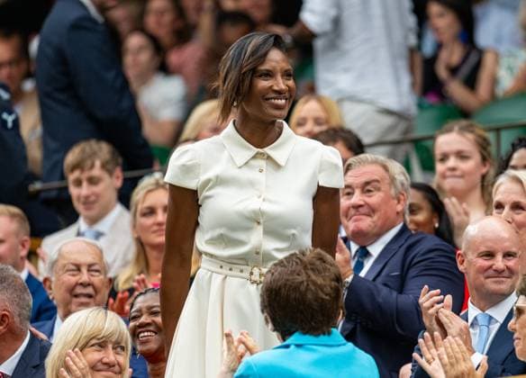 Tennis - Wimbledon Championship 2025 - Day 6 LONDON, ENGLAND - Saturday, July 5, 2025: British former heptathlon athlete Denise Lewis in the Royal Box on Day Six of The Championships Wimbledon 2025 at the All England Lawn Tennis and Croquet Club. (Photo by Kirsten Holst Propaganda) LONDON All England Lawn Tennis and Croquet Club GREATER LONDON ENGLAND  Copyright: xKirstenxHolstx 2025-07-05-012-Wimbledon_2025_Day_6
