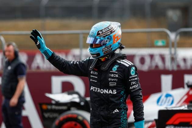 Silverstone, : F1 British Grand Prix 2025 on July, 5, 2025, (Photo by Juergen Tap), No. 63 George Russel (GBR), Mercedes-AMG PETRONAS Formula One Team, Mercedes-AMG F1 W16 E Performance Silverstone GBR