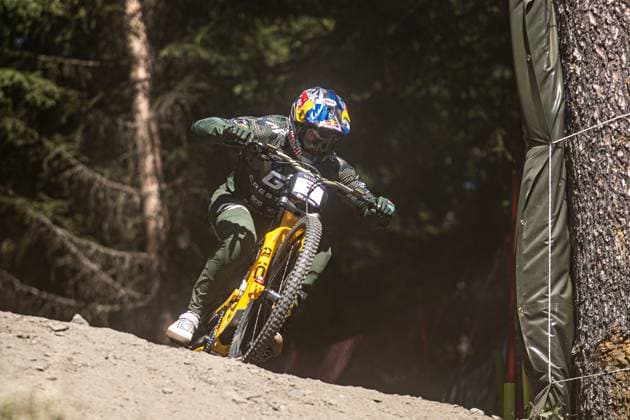 Whoop Downhill Worldcup La Thuile GWIN Aaronat Whoop Downhill Worldcup La Thuile, 05.07.2025,in La Thuile,ITA Foto: Sebastian Sternemann
