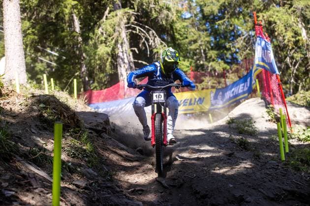 Whoop Downhill Worldcup La Thuile SHAW Luca CANYON CLLCTV FACTORY TEAMat Whoop Downhill Worldcup La Thuile, 05.07.2025,in La Thuile,ITA Foto: Sebastian Sternemann