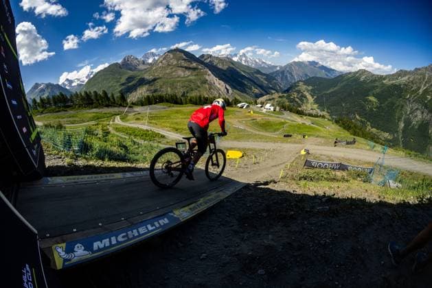 Whoop Downhill Worldcup La Thuile LEHMANN Janis Swiss Champion at Whoop Downhill Worldcup La Thuile, 05.07.2025,in La Thuile,ITA Foto: Sebastian Sternemann