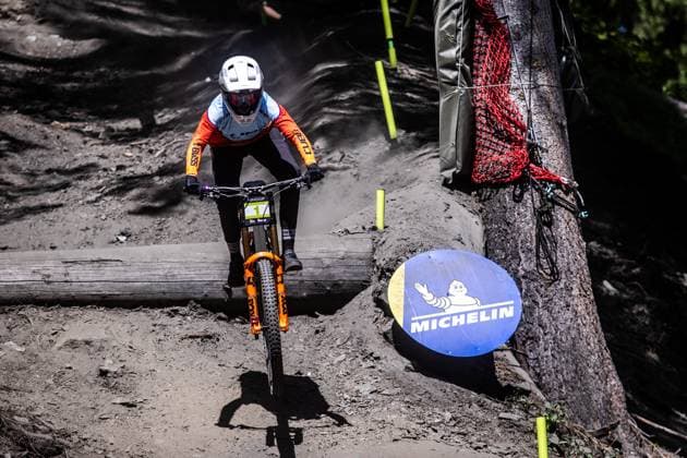 Whoop Downhill Worldcup La Thuile ZIERL Rosa CUBE FACTORY RACINGat Whoop Downhill Worldcup La Thuile, 05.07.2025,in La Thuile,ITA Foto: Sebastian Sternemann