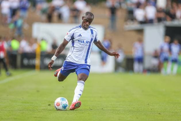 05.07.2025, Fussball, Saison 2025 2026, 2. Bundesliga, Testspiel, 1. FC Bocholt - FC Schalke 04, Christopher Antwi-Adjei (FC Schalke 04) Bocholt Stadion am Hünting NRW Deutschland xRHR-FOTO TRx Copyright: TimxRehbein RHR-FOTOx RHR-FOTO TR