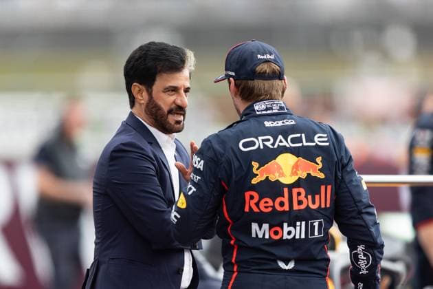 F1 - BRITISH GRAND PRIX 2025 BEN SULAYEM Mohammed (uae), President of the FIA, portrait, VERSTAPPEN Max (ned), Red Bull Racing RB21, portrait during the Formula 1 Qatar Airways British Grand Prix 2025, 12th round of the 2025 FIA Formula One World Championship, WM, Weltmeisterschaft from July 4 to 6, 2025 on the Silverstone Circuit, in Silverstone, United Kingdom - SilverstoneUnited Kingdom Copyright: xDPPIx