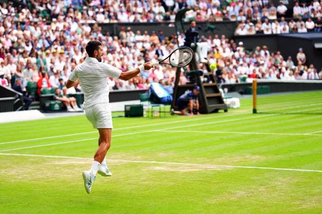 Novak Djokovic during his third round match Wimbledon Tennis Championships, Day 6, The All England Lawn Tennis and Croquet Club, London, UK - 05 Jul 2025London The All England Lawn Tennis and United Kingdom  Copyright: xJavierxGarcia Shutterstockx 15385616bu