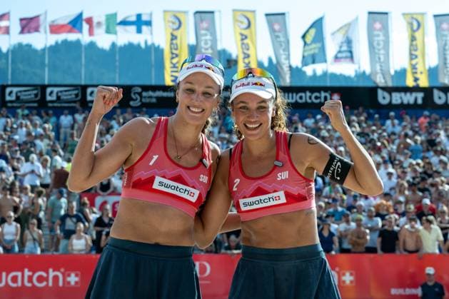 RECORD DATE NOT STATED Beach Pro Tour - Elite 16 Gstaad, 05.07.2025 Anouk Verge-Depre ( SUI ), Zoe Verge-Depre ( SUI ); Beach Pro Tour - Elite 16 Gstaad am 05.07.2025 Copyright: xBEAUTIFULxSPORTS PeterxWeberx