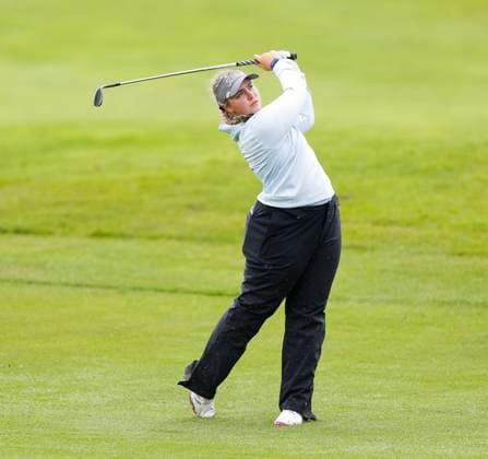 5th July 2025; The O& x2019;Meara Course at Carton House, Maynooth, County Kildare, Ireland; KPMG Womens Irish Open Golf, Round 3; Canice Screene plays her second shot onto the 9th green  ActionPlus12810032 PeterxFitzpatrick