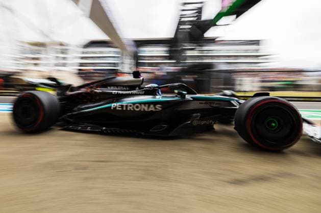 Silverstone Circuit, Towcester, United Kingdom. 5.July.2025; George Russell of Great Britain and Mercedes-AMG PETRONAS F1 Team during Free Practice 3 Formula One British Grand Prix  aflo_296886439