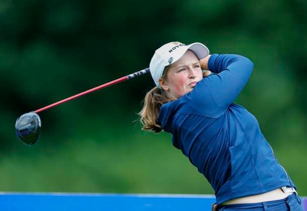 5th July 2025; The O& x2019;Meara Course at Carton House, Maynooth, County Kildare, Ireland; KPMG Womens Irish Open Golf, Round 3; Lottie Woad of England tees off on the 15th hole  ActionPlus12810127 PeterxFitzpatrick