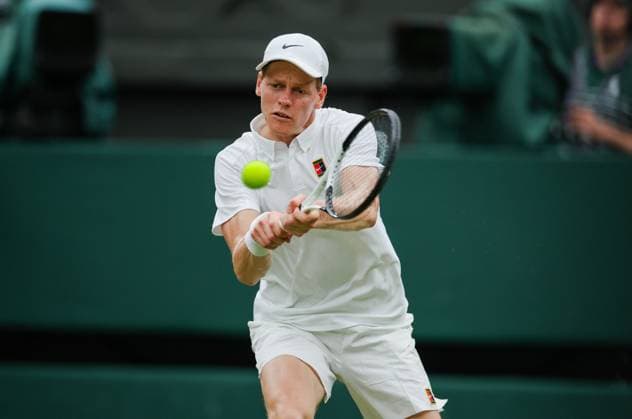 Jannik Sinner v Pedro Martinez Wimbledon Championships 2025 Day 6, Gentlemens’ Singles - Third Round Centre Court Jannik Sinner v Pedro Martínez Jannik Sinner in action . 05.07.2025  Copyright: xBradleyxOrmesher ThexTimesx NINTCHDBPICT001007792867