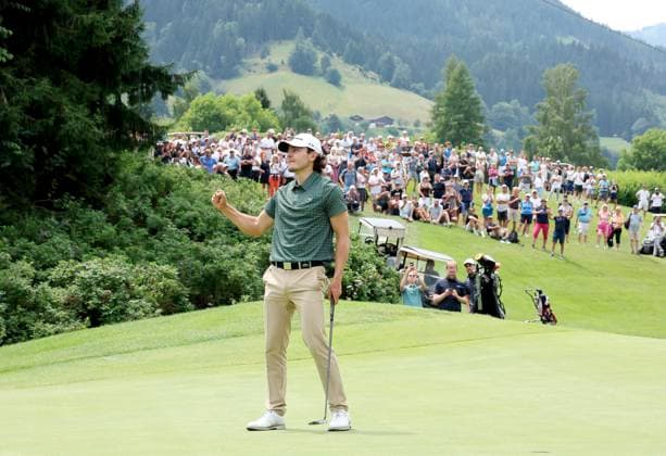 GOLF - Interwetten Open HAUS,AUSTRIA,06.JUL.25 - GOLF - Interwetten Open, HotelPlanner Tour, Golfclub Schladming. Image shows the rejoicing of Maximilian Steinlechner (AUT).  GEPAxpictures xHansxOberlaender