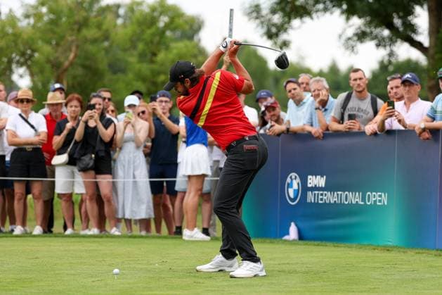 Amateur Tim Wiedemeyer (GER) am Abschlag,Tee, 36. BMW International Open 2025, Golf, DP World Tour, Herren, Finale, 06.07.2025 Eichenried Bayern Deutschland