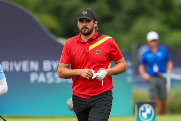 Amateur Tim Wiedemeyer (GER) am Abschlag,Tee, 36. BMW International Open 2025, Golf, DP World Tour, Herren, Finale, 06.07.2025 Eichenried Bayern Deutschland