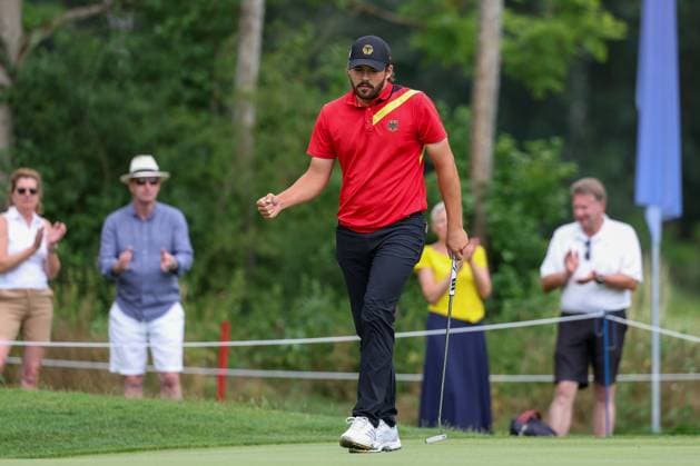 Amateur Tim Wiedemeyer (GER) jubel, 36. BMW International Open 2025, Golf, DP World Tour, Herren, Finale, 06.07.2025 Eichenried Bayern Deutschland