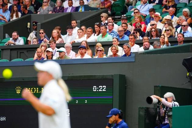 The players box of Sonay Kartal during her fourth round match Wimbledon Tennis Championships, Day 7, The All England Lawn Tennis and Croquet Club, London, UK - 06 Jul 2025London The All England Lawn Tennis and United Kingdom  Copyright: xJavierxGarcia Shutterstockx 15387061af