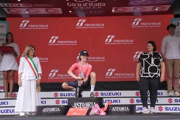 Marlen Reusser (Movistar Team) Winner stage during the 1st stage of the Giro d™Italia Women, Tudor ITT from Bergamo to Bergamo, Italy Sunday, July 06, 2025. - cycling .  Copyright: xMarcoxAlpozzi LaPressex