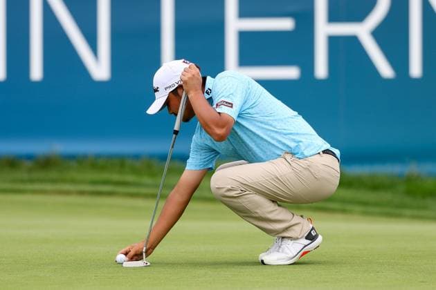 Kazuma Kobori (NZL) auf dem Green, 36. BMW International Open 2025, Golf, DP World Tour, Herren, Finale, 06.07.2025 Eichenried Bayern Deutschland