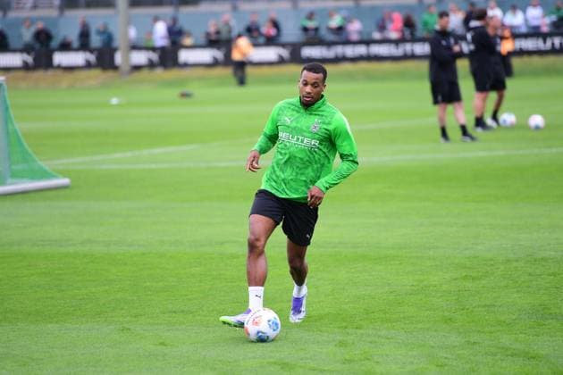 06.07.2025; Moenchengladbach; Fussball, Herren, Saison 2025 2026, Trainingsauftakt Borussia Moenchengladbach Alassane Plea (Gladbach) DFL regulations prohibit any use of photographs as image sequences and or quasi-video. Borussia-Park NRW Deutschland