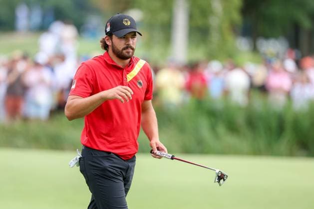 Amateur Tim Wiedemeyer (GER) beim Putten, 36. BMW International Open 2025, Golf, DP World Tour, Herren, Finale, 06.07.2025 Eichenried Bayern Deutschland