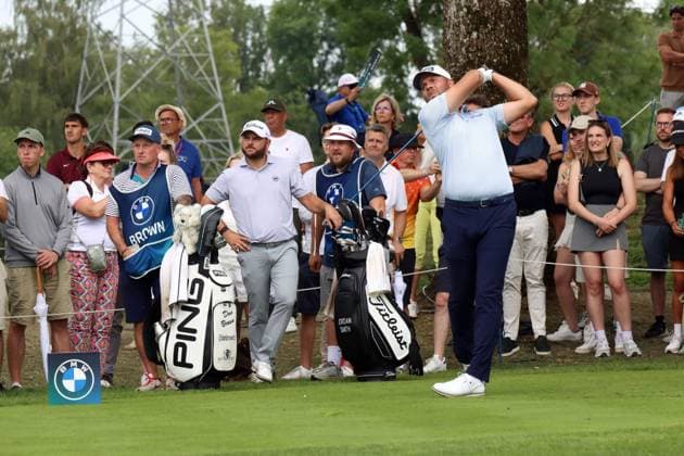 BMW International Open, Eichenried, 06.07.2025 Golf, BMW International Open, Eichenried, 06.07.2025, Tag 4 Bild: Daniel, Brown (ENG) und links Jordan, Smith (ENG) Copyright: xBEAUTIFULxSPORTS NilsxKoepkex