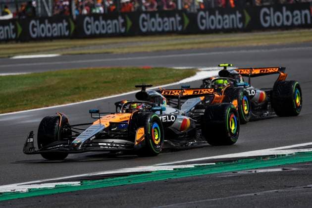 F1 - BRITISH GRAND PRIX 2025 81 PIASTRI Oscar (aus), McLaren F1 Team MCL39, action 04 NORRIS Lando (gbr), McLaren F1 Team MCL39, action during the Formula 1 Qatar Airways British Grand Prix 2025, 12th round of the 2025 FIA Formula One World Championship, WM, Weltmeisterschaft from July 4 to 6, 2025 on the Silverstone Circuit, in Silverstone, United Kingdom - SilverstoneUnited Kingdom Copyright: xFLORENTxGOODENx
