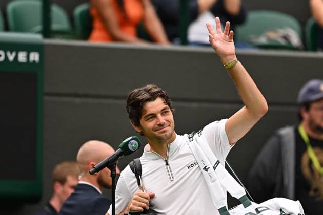 Wimbledon Championships - Day 7 - London Taylor Fritz (USA) during his fourth round match at the 2025 Wimbledon Championships at the AELTC in London, England, UK on July 6, 2025. Photo by Corinne Dubreuil ABACAPRESS.COM London England United Kingdom  Copyright: xDubreuilxCorinne ABACAx