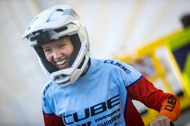 Whoop Downhill Worldcup La Thuile ZIERL Rosa CUBE FACTORY RACINGat Whoop Downhill Worldcup La Thuile, 06.07.2025,in La Thuile,ITA Foto: Sebastian Sternemann