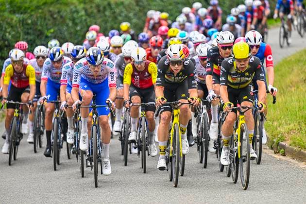 Tour de France 2025 Stage 2 BOULOGNE-SUR-MER, FRANCE - JULY 06 : Van Aert Wout (BEL) of Team Visma - Lease a Bike, Campenaerts Victor (BEL) of Team Visma - Lease a Bike in action during stage 2 of the 112th edition of Tour de France an UCI World Tour 2.UWT cycling road race stage for Men Elite of 212 km with start in Lauwin-Planque and finish in Boulogne-sur-Mer on July 6, 2025 in Boulogne-sur-Mer, France, 06 07 2025 ( Motordriver Kenny Verfaillie - Boulogne-sur-Mer France  Copyright: xJanxDexMeuleneirx