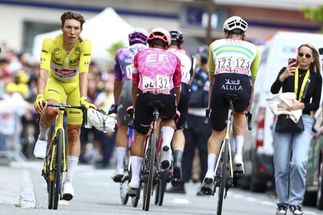 Belgian Jasper Philipsen of Alpecin-Deceuninck pictured after the second stage of the 2025 Tour de France cycling race, from Lauwin-Planque to Boulogne-sur-Mer (212 km), on Sunday 06 July 2025 in France. The 112th edition of the Tour de France starts on Saturday 5 July in Lille, and will finish in Paris on the 27th of July. DAVIDxPINTENS  x128547627x