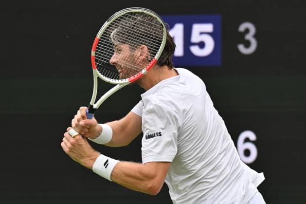 Wimbledon Tennis Championships - Day 7 LONDON, UNITED KINGDOM - JULY 06: Cameron Norrie of Great Britain plays in the Men’s singles fourth round match against Nicolas Jarry of Chile (not seen) during day seven of The Championships Wimbledon 2025 at All England Lawn Tennis and Croquet Club in London, United Kingdom, on July 06, 2025. Ray Tang Anadolu London United Kingdom. Editorial use only. Please get in touch for any other usage.  Copyright: x2025xAnadoluxRayxTangx