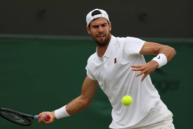 July 6, 2025, London, Celestynow, England: KAREN KHACHANOV during the match against K. Majchrzak of Poland in the fourth round of Championships 2025 at Wimbledon AELTC in London. London United Kingdom - ZUMAc278 20250706_zsp_c278_021 Copyright: xMarcinxCholewinskix