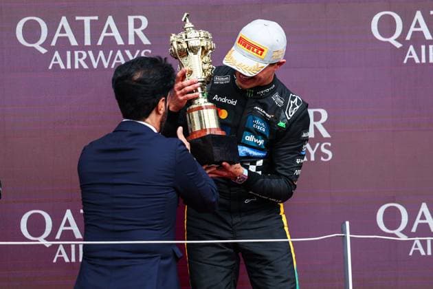 F1 - BRITISH GRAND PRIX 2025 NORRIS Lando (gbr), McLaren F1 Team MCL39, portrait podium during the Formula 1 Qatar Airways British Grand Prix 2025, 12th round of the 2025 FIA Formula One World Championship, WM, Weltmeisterschaft from July 4 to 6, 2025 on the Silverstone Circuit, in Silverstone, United Kingdom - SilverstoneUnited Kingdom  Copyright: xEricxAlonsox