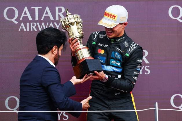 F1 - BRITISH GRAND PRIX 2025 NORRIS Lando (gbr), McLaren F1 Team MCL39, portrait podium during the Formula 1 Qatar Airways British Grand Prix 2025, 12th round of the 2025 FIA Formula One World Championship, WM, Weltmeisterschaft from July 4 to 6, 2025 on the Silverstone Circuit, in Silverstone, United Kingdom - SilverstoneUnited Kingdom  Copyright: xEricxAlonsox