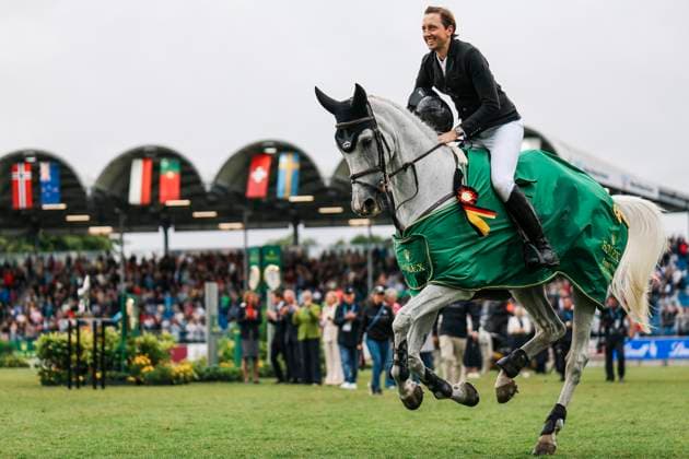 CHIO Aachen 2025; 06.07.2025 Martin Fuchs auf Leone Jei beim beim Rolex Grand Prix, der Große Preis von Aachen am 06.07.2025 beim CHIO Aachen 2025 auf dem CHIO Gelände *** CHIO Aachen 2025 06 07 2025 Martin Fuchs on Leone Jei at the Rolex Grand Prix, the Grand Prix of Aachen on 06 07 2025 at the CHIO Aachen 2025 on the CHIO grounds Copyright: xBEAUTIFULxSPORTS Freisenx