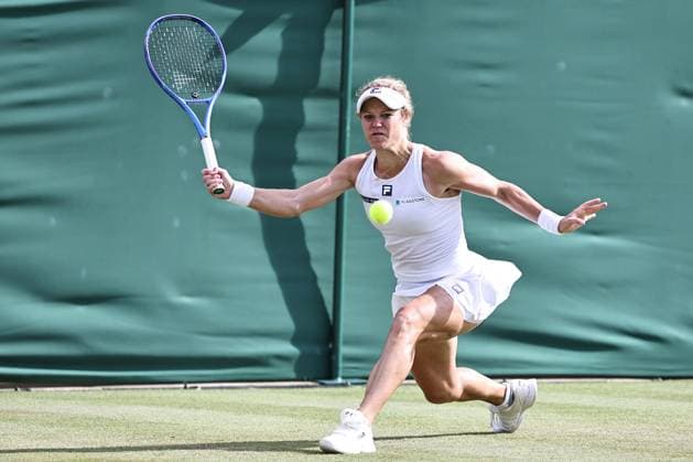 Laura Siegemund, GER, during fourth round of 2025 All England Lawn Tennis Championships at Wimbledon, womens singles, London, 06 07 2025; -
