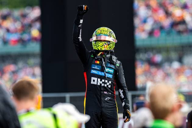 06.07.2025, Silverstone Circuit, Silverstone, FORMULA 1 QATAR AIRWAYS BRITISH GRAND PRIX 2025 , im Bild Sieger Lando Norris (GBR), McLaren F1 Team (Photo by Martin Trenkler Hasan Bratic DeFodi Images)